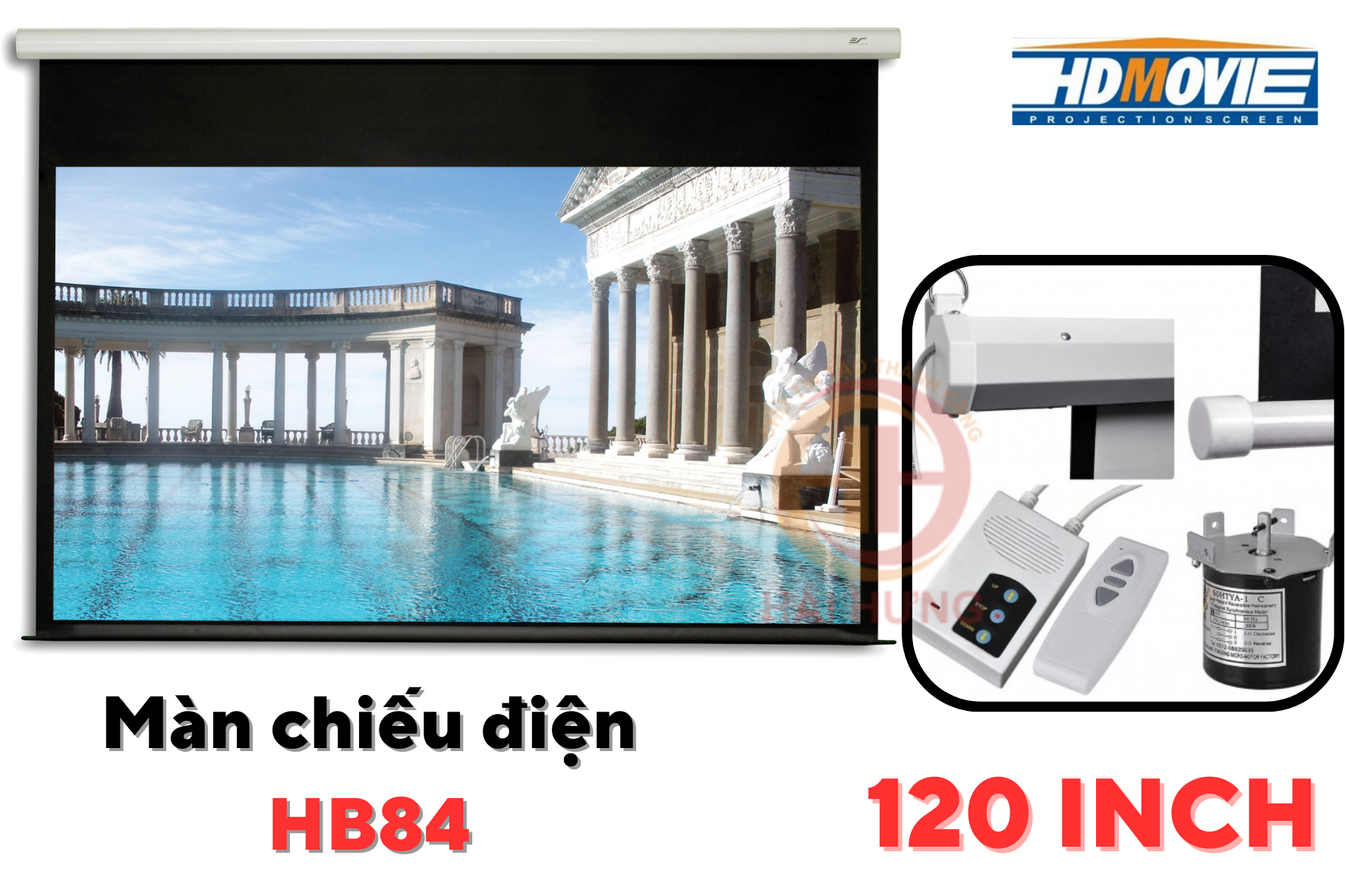 Màn chiếu điện điều khiển từ xa HD Movie HB84