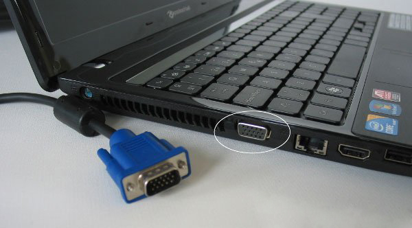Cổng VGA trên laptop giúp kết nối với máy chiếu