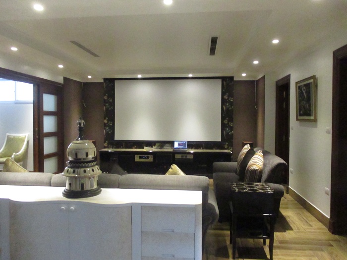 Hải Hưng thiết kế và lắp đặt phòng chiếu phim tại nhà Anh Tiến - Vincome Long Biên