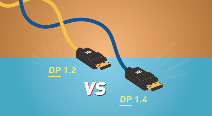 Hình ảnh cổng kết nối DisplayPort phiên bản 1.2 và 1.4
