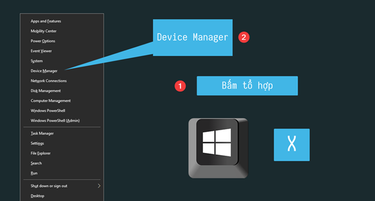 Check card màn hình trong thiết bị Device Manager