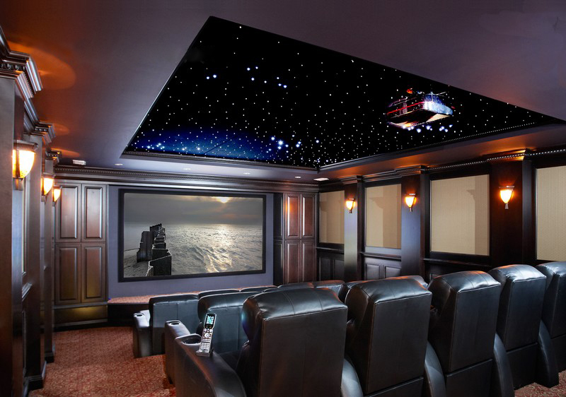 Mẫu phòng chiếu phim dành cho gia đình với thiết kế cổ điển