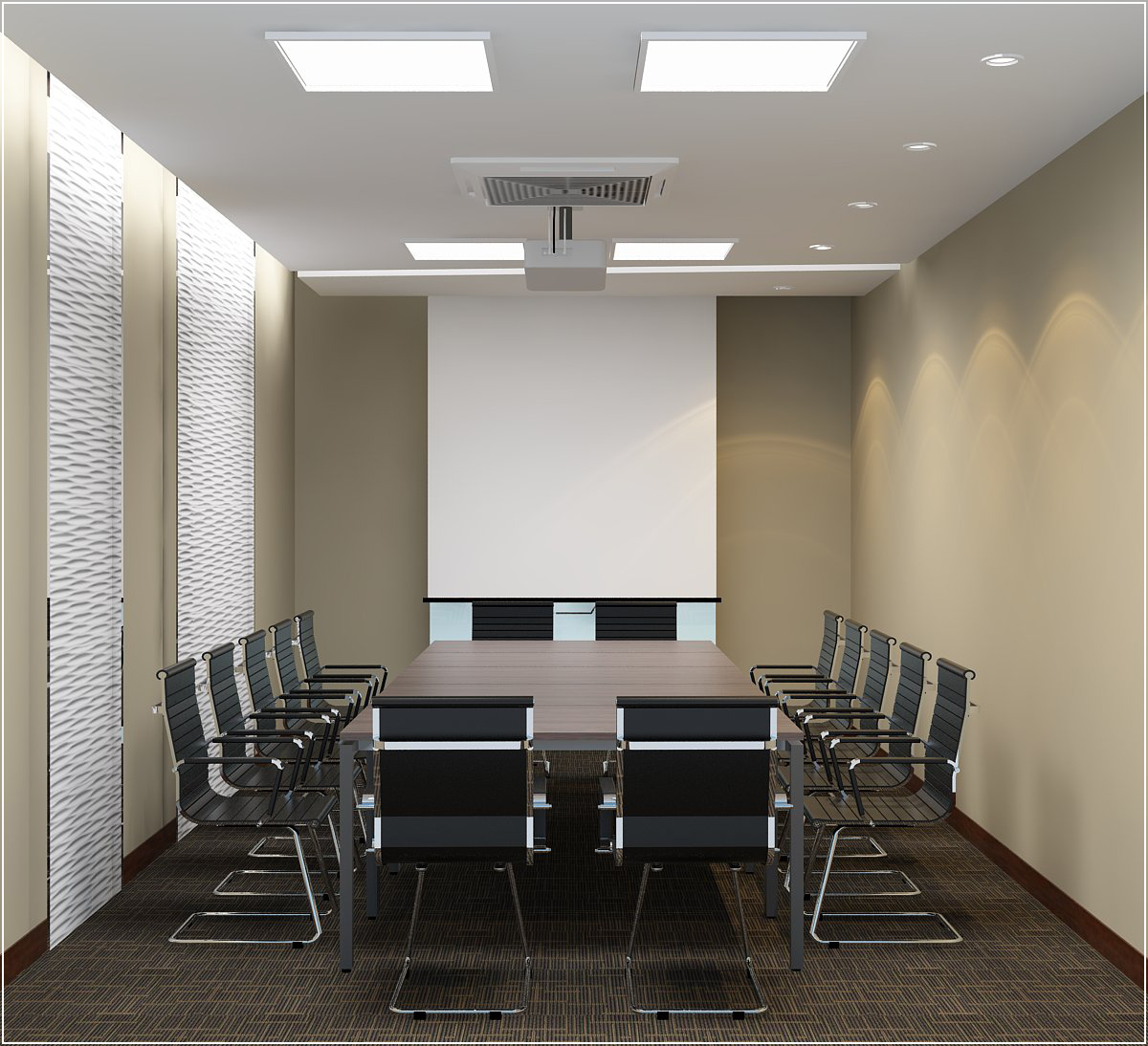 Nên thiết kế phòng họp nhỏ có trần cao để đảm bảo độ thoáng đãng cho phòng họp