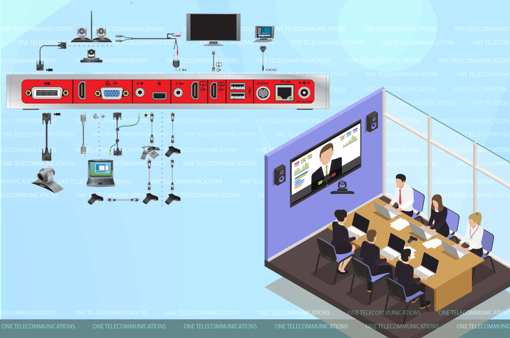 Nhiều thiết bị công nghệ được tích hợp trong phòng họp trực tuyến