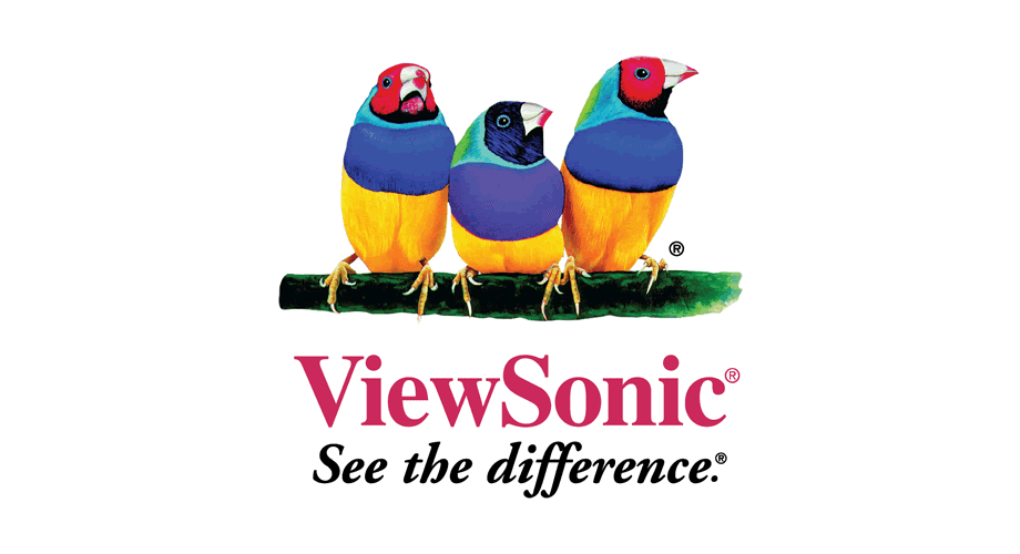 Thương hiệu Viewsonic với logo 3 chú chim sẻ mạnh mẽ, khác biệt